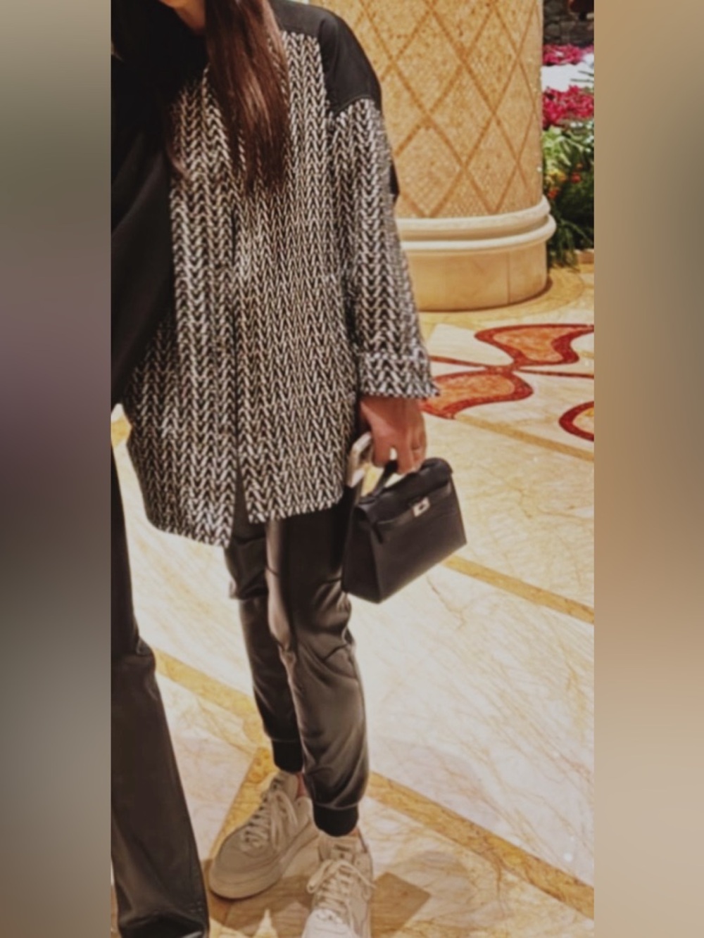 Valentino Black and White Knit Jacket with Snap Details